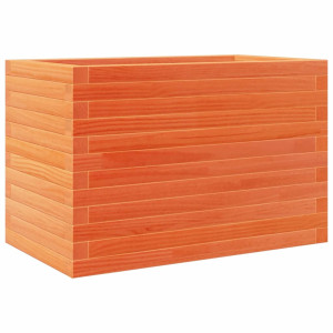 Jardinera de madera maciza de pino marrón cera 70x40x45.5 cm H