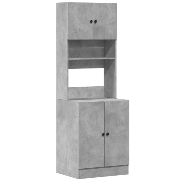 Mueble de cocina madera ingeniería gris hormigón 60x50x180 cm M 2