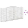 Cestas de gaviones 15 uds forma de arco hierro 400x50x200/220cm 2