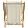 Cesto de roupa 45x55x63.5 cm bambu creme 4