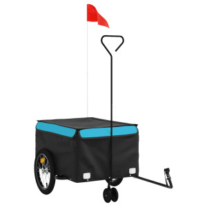 Reboque para bicicleta 45 kg ferro preto e azul H