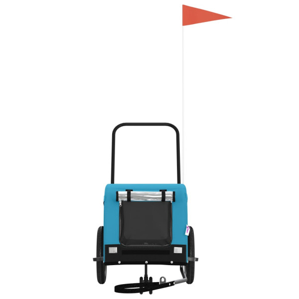 Reboque de bicicleta p/ animais tecido oxford/ferro azul/preto M 3