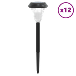 Luces solares de camino con picos de tierra 12 uds luz blanca H