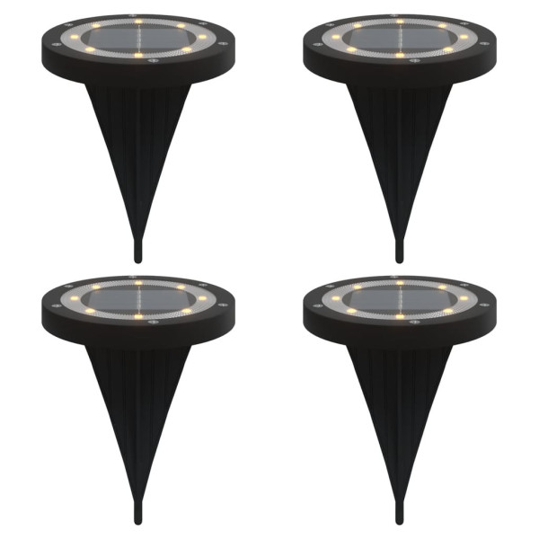 Luzes solares para exterior com espigões 4 pcs branco quente M 2