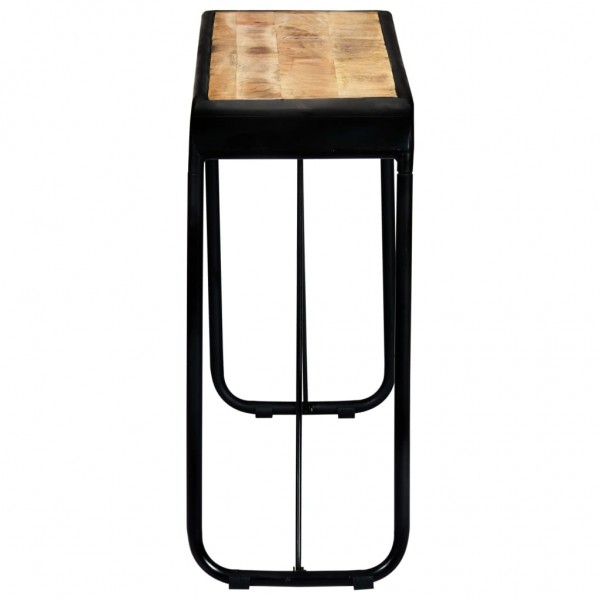 Mesa consola de madera maciza de mango sin tratar 140x35x76 cm M 4