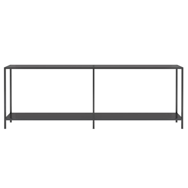 Mesa consola preto 220x35x75.5 cm vidro temperado M 3