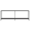 Mesa consola vidrio templado negro 220x35x75.5 cm 3