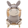 Burro balancín de peluche con respaldo gris 60x32x55 cm 3