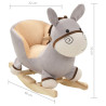 Burro balancín de peluche con respaldo gris 60x32x55 cm 5