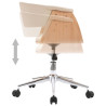 Silla de oficina giratoria madera curvada cuero sintético crema 4