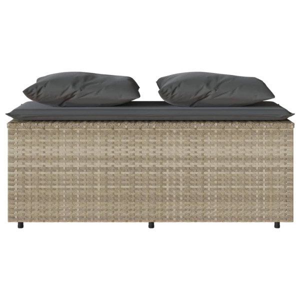 Set comedor de jardín 3 pzas cojines ratán sintético gris claro M 5