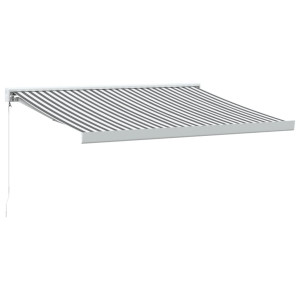 Toldo retráctil aluminio y tela gris antracita y blanco 3x2.5 m H