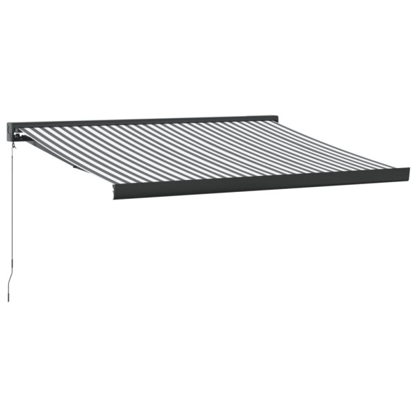 Toldo retráctil aluminio y tela gris antracita y blanco 3x2.5 m M 2