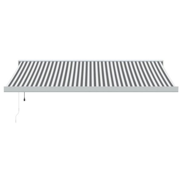 Toldo retráctil aluminio y tela gris antracita y blanco 4x3 m M 3