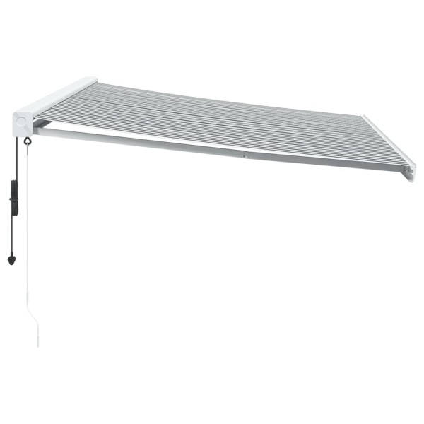 Toldo retrátil 4x3 m tecido e alumínio antracite e branco M 4