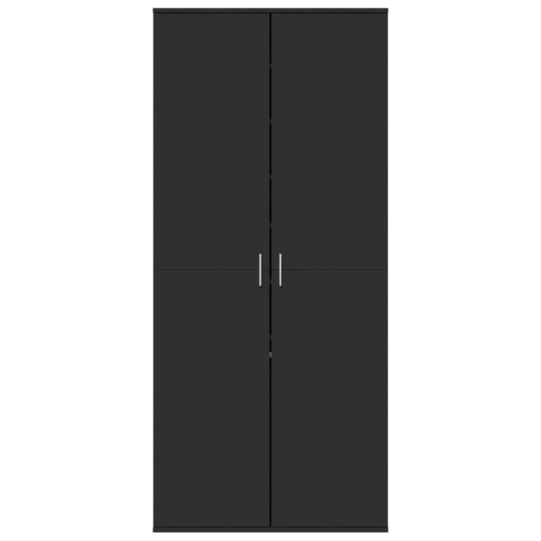 Mueble zapatero de madera contrachapada negro 80x39x178 cm M 3