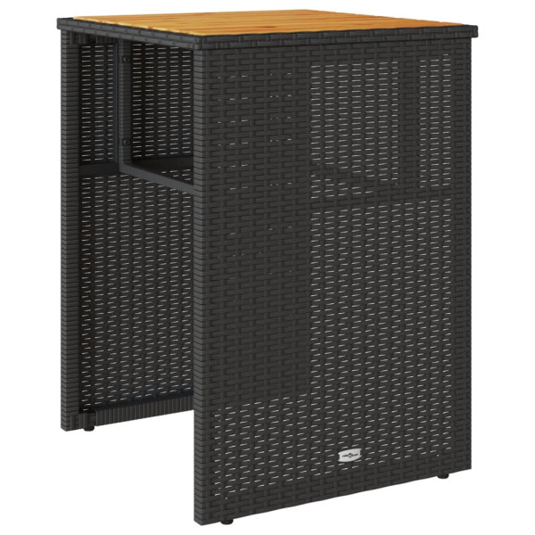 Mesita y sillas con cojines 3 piezas ratán sintético negro M 4