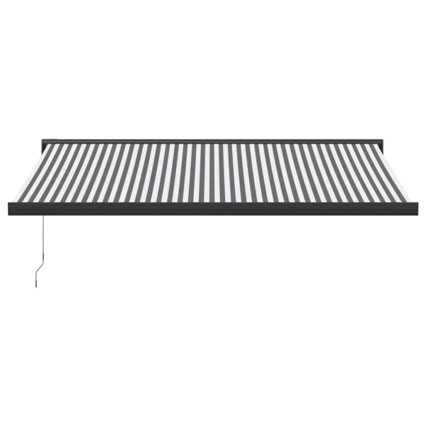 Toldo retráctil aluminio y tela gris antracita y blanco 4x3 m M 3