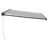 Toldo retráctil aluminio y tela gris antracita y blanco 4x3 m 4