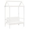 Conj. de cama e banco com telhado 80x200 cm pinho maciço branco 5