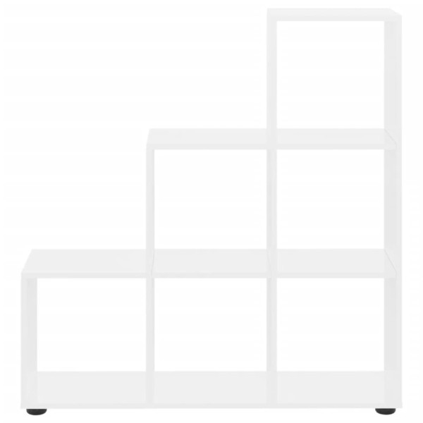 Estantería forma de escalera madera contrachapada blanco brillo M 4