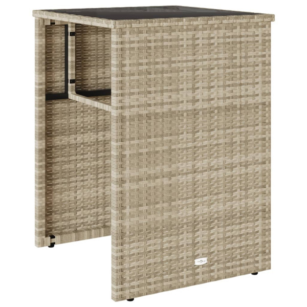 3 pcs conjunto bistrô com almofadões vime PE cinzento claro M 4