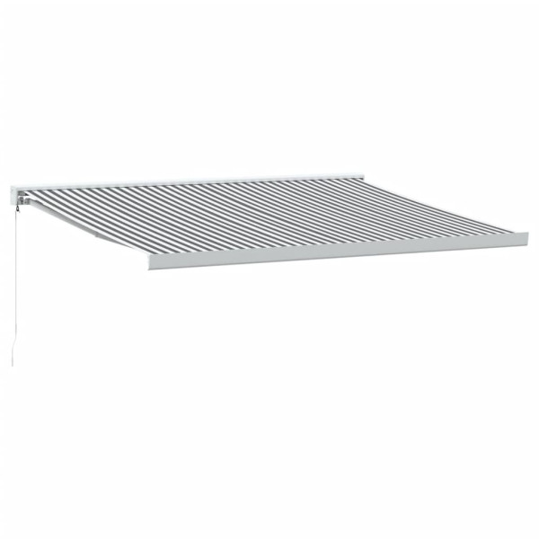 Toldo retráctil aluminio y tela gris antracita y blanco 4x3 m M 2