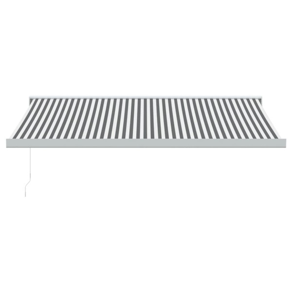 Toldo retráctil aluminio y tela gris antracita y blanco 4x3 m M 3