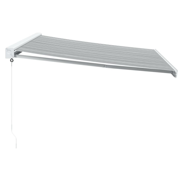 Toldo retrátil 4x3 m tecido e alumínio antracite e branco M 4