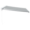 Toldo retráctil aluminio y tela gris antracita y blanco 4x3 m 4