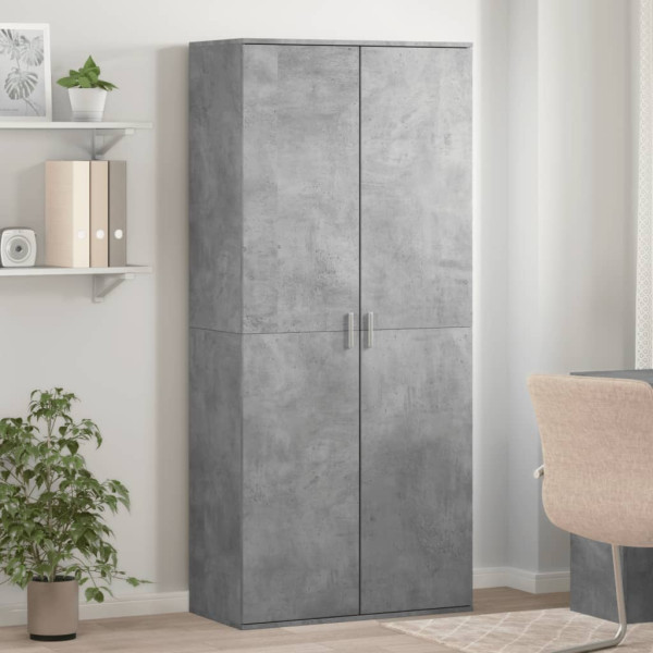 Mueble zapatero contrachapada gris hormigón 80x39x178 cm D
