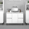 Armario para lavabo madera contrachapada blanco 80x33x60 cm 1