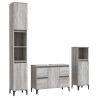 Set de muebles de baño 3 pzas madera contrachapada gris sonoma 2