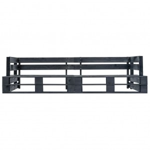 Sofá de paletes jardim de 2 lugares madeira preto H