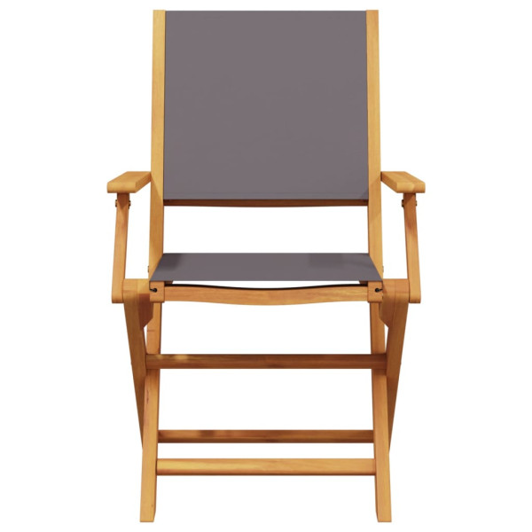 Set de comedor de jardín 5 pzas tela madera maciza antracita M 4