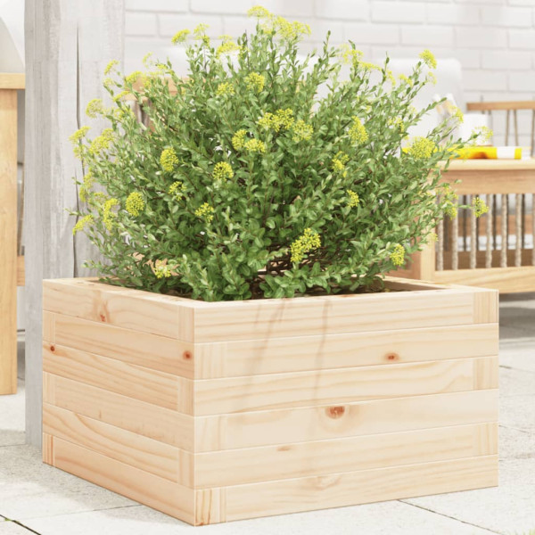 Jardinera de madera maciza de pino 40x40x23 cm D