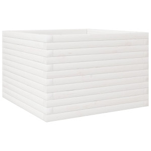 Vaso/floreira de jardim 70x70x45.5 cm pinho maciço branco H