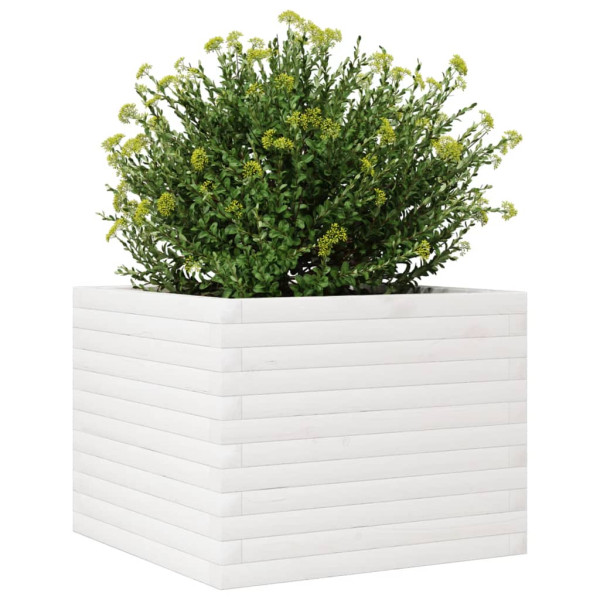 Vaso/floreira de jardim 60x60x45.5 cm pinho maciço branco M 4