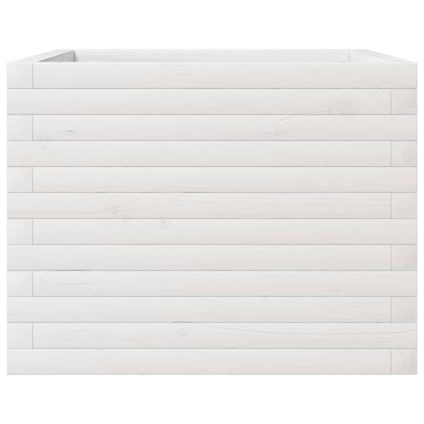 Vaso/floreira de jardim 60x60x45.5 cm pinho maciço branco M 5