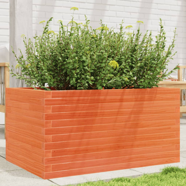 Jardinera madera maciza de pino marrón cera 90x60x45.5 cm D