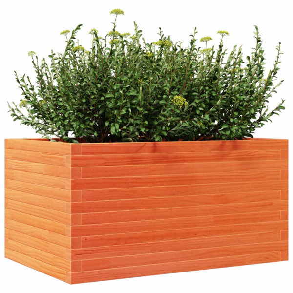 Jardinera madera maciza de pino marrón cera 90x60x45.5 cm M 4
