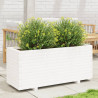 Vaso/floreira de jardim 110x40x49.5 cm pinho maciço branco 1