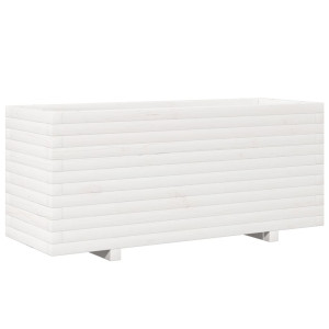 Vaso/floreira de jardim 110x40x49.5 cm pinho maciço branco H