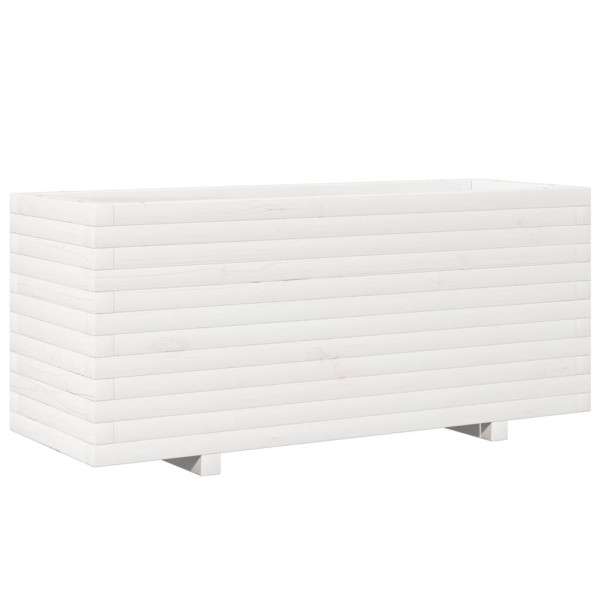 Jardinera madera maciza de pino blanco 110x40x49.5 cm M 2