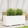 Vaso/floreira de jardim 110x40x49.5 cm pinho maciço branco 3