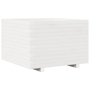 Jardinera madera maciza de pino blanco 70x70x49.5 cm H