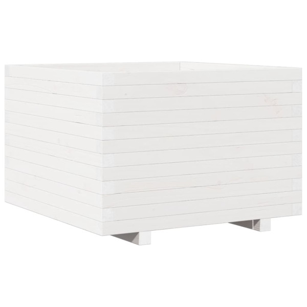 Jardinera madera maciza de pino blanco 70x70x49.5 cm M 2