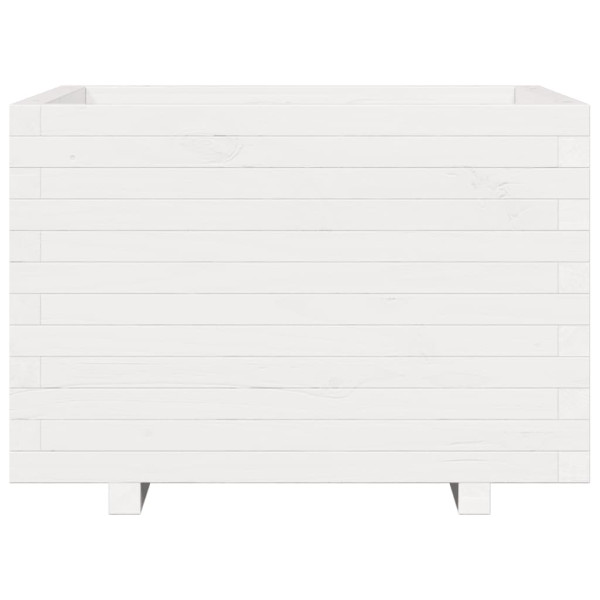 Vaso de jardim 70x70x49.5 cm madeira de pinho maciça branco M 5