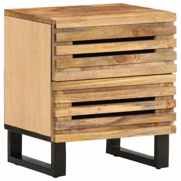 Mesitas de noche 2 uds madera maciza mango rugosa 40x33x46 cm M 2