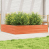 Jardinera de madera maciza de pino marrón cera 110x110x23 cm 1